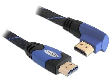DeLock kábel High Speed HDMI s Ethernetom - HDMI A samec > HDMI A samec 2 m / pravouhlý 