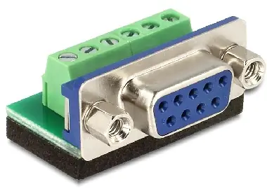 DeLock adaptér D-Sub 9 samica > svorkovnica / 6 pinov