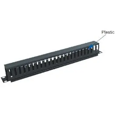 Triton 19" vyväz. panel 1U jednostranná plast. líšt BK