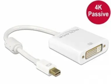 DeLock adaptér Displayport 1.2 samec <-> DVI samica 4K aktívna biela