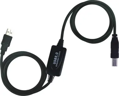 PremiumCord, USB 2.0 repeater a prepojovací kábel A/M -> B/M / 15m / čer