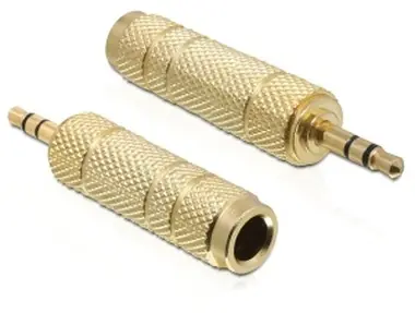 DeLock adaptér stereo jack 3.5 mm samec na stereo jack 6.35 mm samica