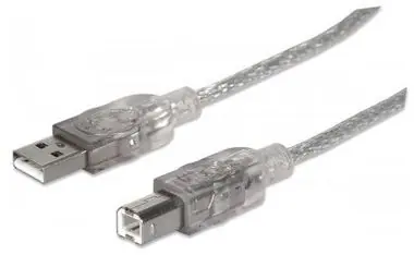 Manhattan Hi-Speed USB 2.0 kábel AB M/M / 3m / strieborný