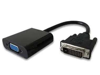 PremiumCord prevodník DVI na VGA s krátkym káblom / 25cm / čierny