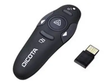 Dicota PinPoint - Diaľkový ovládač prezentácií / rádiová technológia / čierny