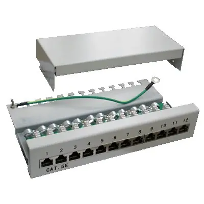 DATACOM Patch box STP 12 port / CAT5E DUAL GY / horný zárez / VL