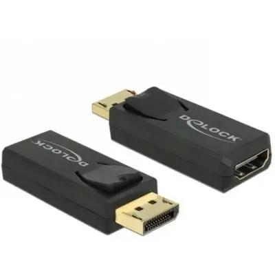 DeLock adaptér Displayport 1.2 samec > HDMI samica 4K aktívny / čierny