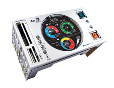 AeroCool PowerWatch / multifukčný panel do 2x5.25" pozícia / strieborná