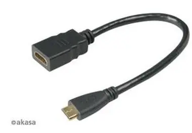 AKASA AK-CBHD10-25BK / káblová redukcia / HDMI na Mini HDMI / pozlátené kontakty
