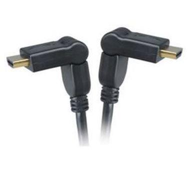 AKASA AK-CBHD11-20BK / HDMI prepojovací kábel / pozlátené konektory / otočné hlavice / 2m