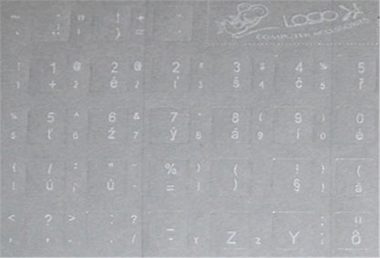 Prelepky LOGO na klávesnice / biele / česko-slovenské / vhodné pre notebook / cena za 1 ks