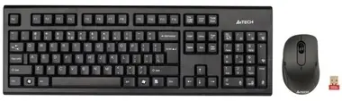 A4tech G7100N / set bezdrôtová klávesnica + optická myš / V-Track / US / USB / čierna