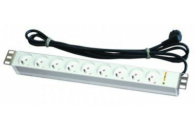 Napájací panel / 9x UTE / 1U / RAL7035 / 3m kábel