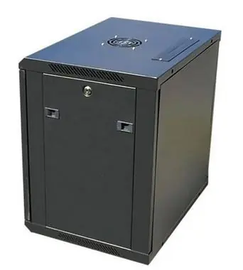 DATACOM 19" rozvádzač nástenný 12U/450mm / čierny / sklenené dvere