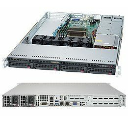 SuperMicro 1U server (SYS-5019S-WR) / 1x LGA1151 / iC236 / 4X DDR4 ECC / 4X 3.5" HS SATA3 / 2x500W (80+ Platinum) / IPMI