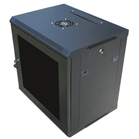 DATACOM 19" rozvádzač 12U 450 mm (sklo) / čierny