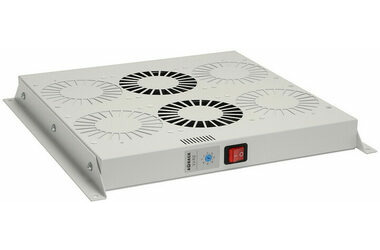 Solarix Ventilačná jednotka univerzálna 2 ventilátorov s termostatom RAL7035 / do stropu aj do dna VJ-R2