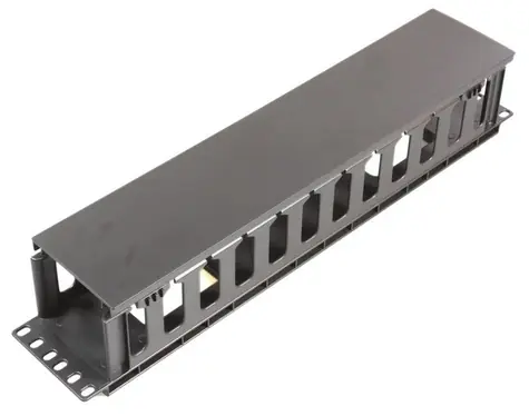 MicroConnect plastový držiak pre správu kabeláže 19" pre 2U rack čierna