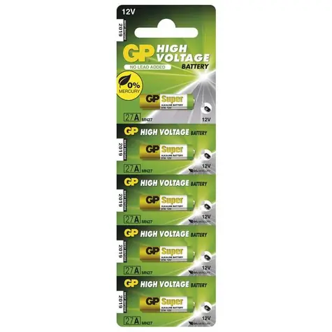 GP 27A - 5 ks / alkalická batéria 12 V / 20 mAh