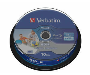 Verbatim BD-R Blu-Ray 25GB 10ks / 6x / HTL WIDE printable / spindle