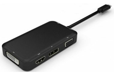 MicroConnect Video-Dock USB-C / DP / HDMI / DVI / VGA / 1 displej / čierna