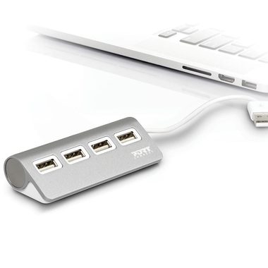 PORT CONNECT USB HUB 4x USB 3.0 sivá