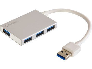 Sandberg USB Pocket HUB 4x USB 3.0 biela
