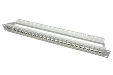 Roline Patch panel pre keystone 19" šedá / kat. 5 / 6 / 6a UTP / 24 portov / neosadený 