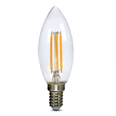 Solight WZ401A LED žiarovka E14 4W / retro / sviečka / 3000K / 360 ° / 440lm