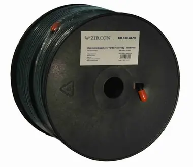 Koaxiálny kábel Zircon CCS 125 ALPE čierny - návin 100 m