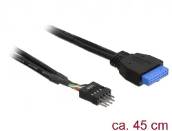 DeLock kábel USB 3.0 pin header samica na USB 2.0 pin header samec / 45cm
