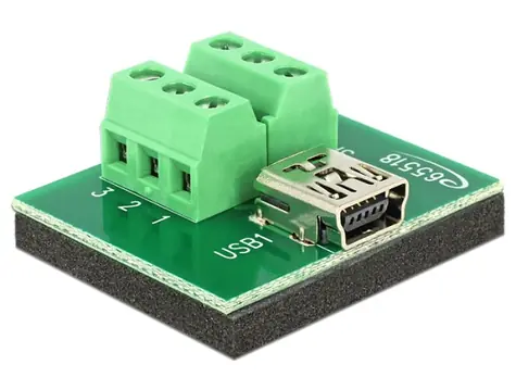 DeLock adaptér mini USB samica > Terminal Block 6 Pin