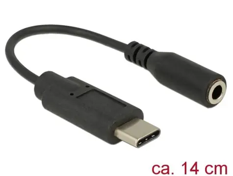 DeLock audio adaptér USB Type-C samec > Stereo Jack samica / 14 cm