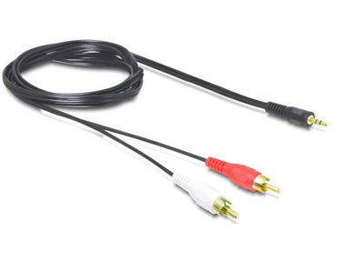 DeLock audio Kábel 3.5 mm stereo jack samec > 2 x RCA samec 1.5 m