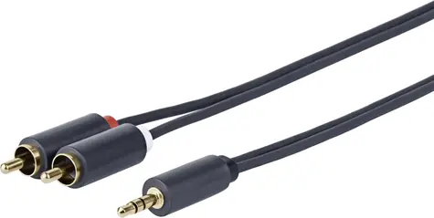 VivoLink 3.5mm - 2 x RCA MM 2m / vysoko flexibilné / 24AWG / dvojité tienenie / pozlátené konektory