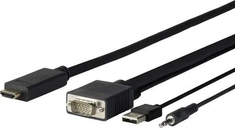 VivoLink Pre VGA + Audio na HDMI M - M 5m / 1920x1080 / EDID / USB napájanie