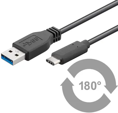 MicroConnect kábel USB3.1 C (M) - USB3.0 A (M) / 2m / čierna