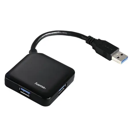 HAMA USB 3.0 húb čierna / 4-portový 