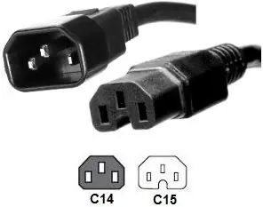 MicroConnect Jumper Cable C14 - C15 2m / predlžovací kábel / 2m