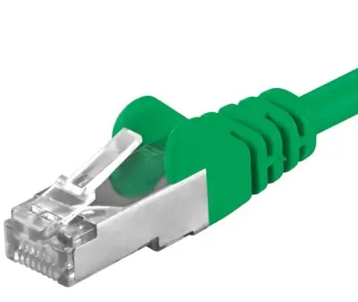 PremiumCord SFTP CAT6A 1.5m zelená / Patch kábel / RJ45-RJ45