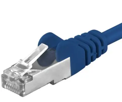 PremiumCord SFTP CAT6A 1m modrá / Patch kábel / RJ45-RJ45
