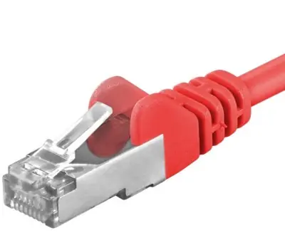 PremiumCord SFTP CAT6A 2m červená / Patch kábel / RJ45-RJ45