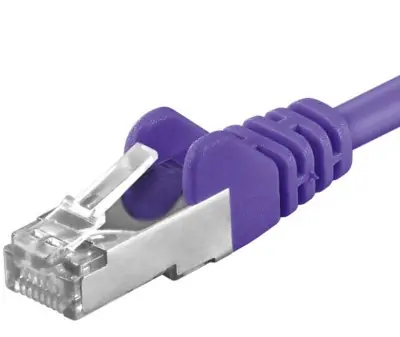 PremiumCord SFTP CAT6A 10m fialová / Patch kábel / RJ45-RJ45