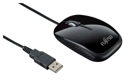 Fujitsu Mouse M420 čierna / Optická myš / 1000DPI / 3 tlačidlá / 1 koliesko / drôtová (USB)