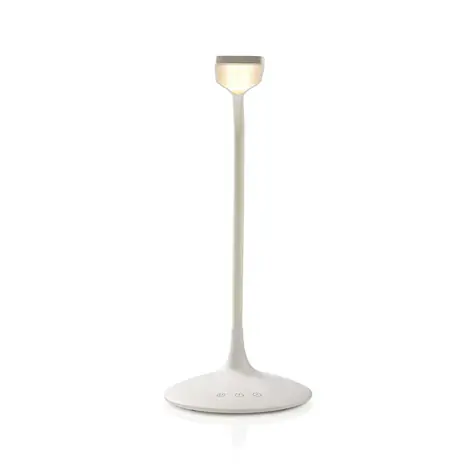 NEDIS LTLG3M1WT2 - Stmievateľná LED Stolová Lampa Biela / Dotykové ovládanie / 3 režimy svietenia / Nabíjacie batérie / 250 lm