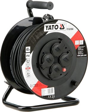 YATO YT-81054 Predlžovač bubnový / 230V / 16 A / Počet zásuviek 4 / Zásuvka typ E | F / Dĺžka 40 m / IP44
