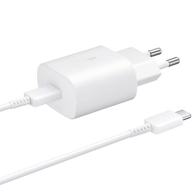 Samsung Napájací adaptér s rýchlonabíjaním (25W) biela / 1m kábel / USB-C / 3A / bulk