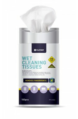 PLATINET PFS5855 / čistiace obrúsky na plasty a sklo / 100 ks
