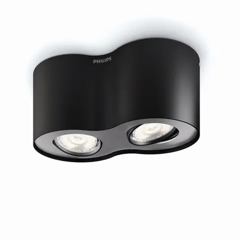 Philips Phase 2x4.5W čierna / LED bodové svietidlo / 1000lm / 2700K / IP20