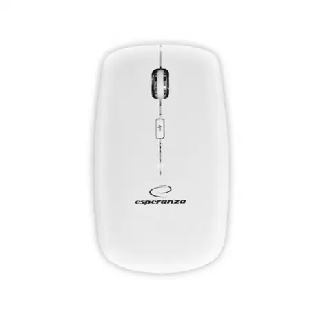 Esperanza EM120W Saturn biela / bezdrôtová optická myš / 1600 DPI / 2.4 GHz / USB prijímač / 4 hr.
